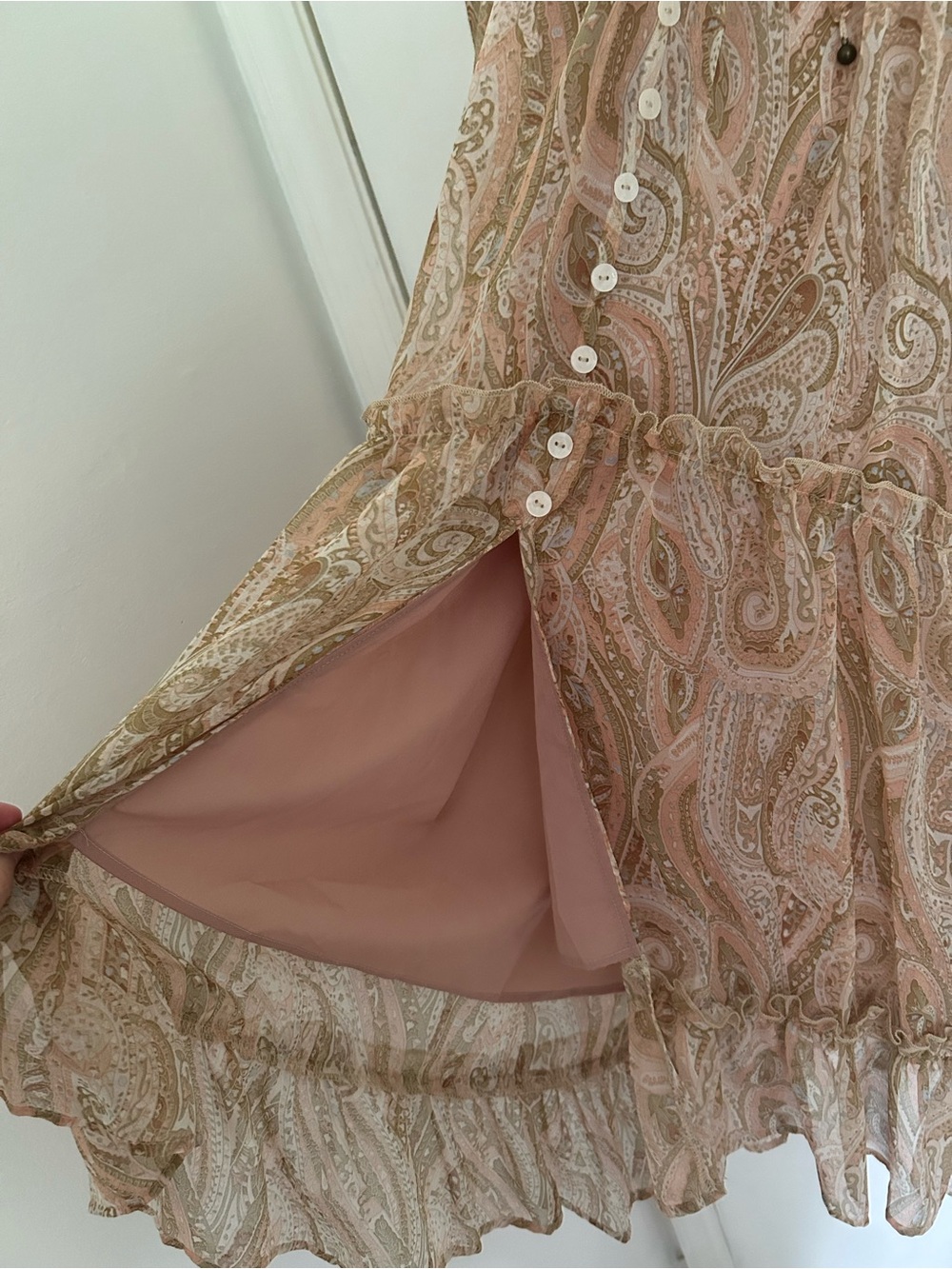 Dress Forum Beige Paisley Ruffle Maxi Dress - Picture 5 of 5
